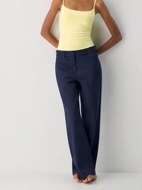 Dalia Pants Size 6 NWOT Navy Tailored Straight Leg Workwear Chic